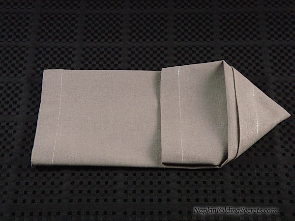 How to Fold the House with a Dinner Napkin 5 Cathedral style napkin folding step 5